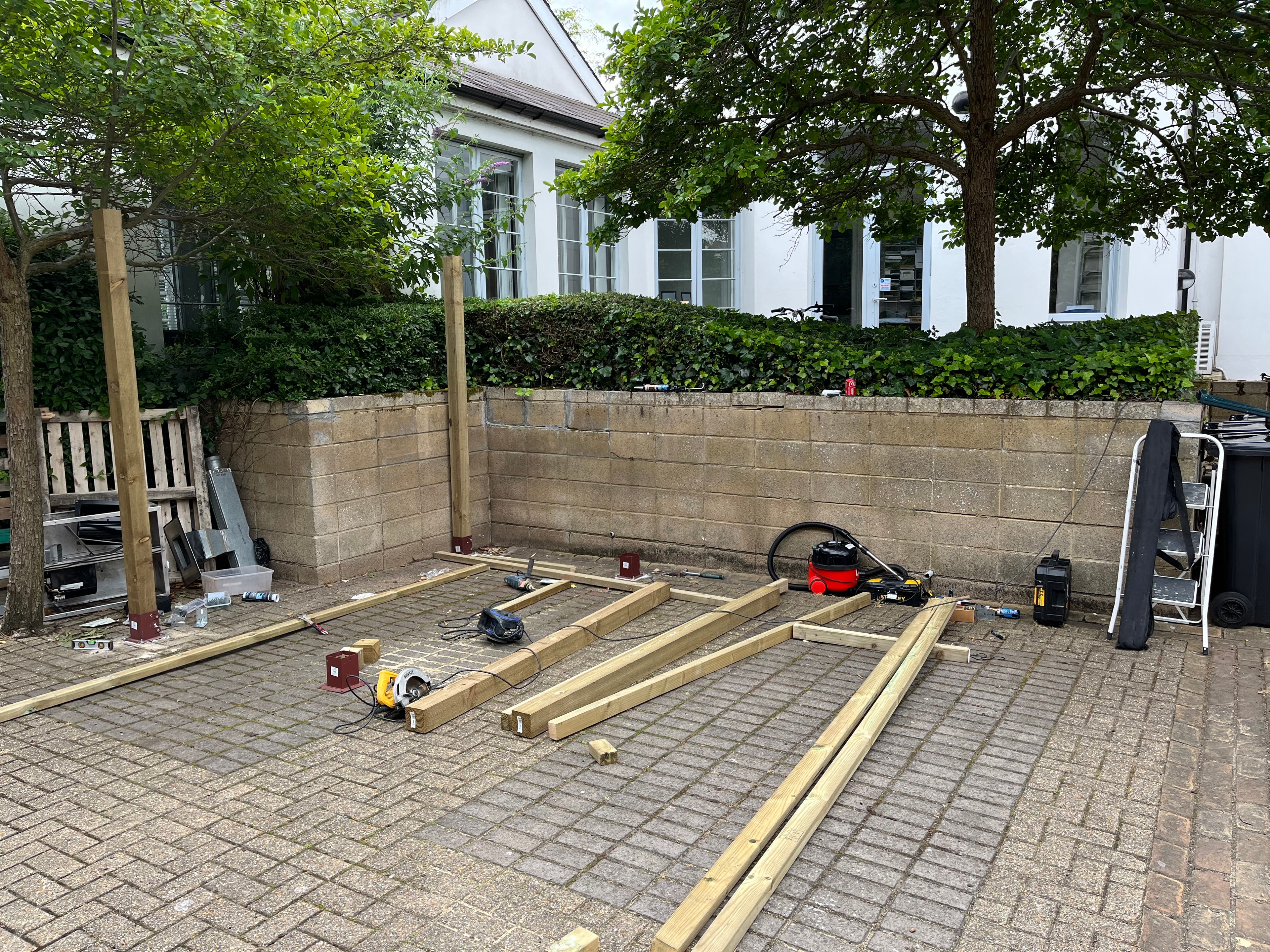 Pergola and decking frame construction — West London